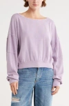 Free People Ife Oversize Thermal Sweatshirt In Purple
