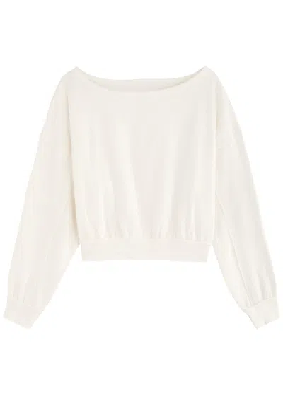 Free People Ife Stretch-cotton Sweatshirt In Ivory