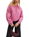 Free People Ife Oversize Thermal Sweatshirt In Pinky Promise Combo