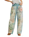 Free People Illusion Patchwork Jeans In Indigo Combo In Blue
