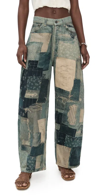 Free People Illusions Relaxed Fit Jeans Indigo Combo In Blue