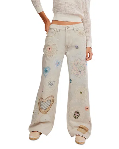 Free People Illusions Straight Leg Jeans In Heirloom In Neutral