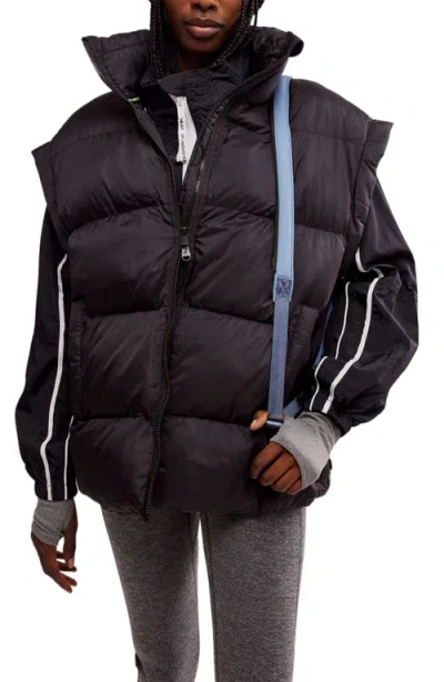 Free People In A Bubble Oversize Puffer Vest In Black