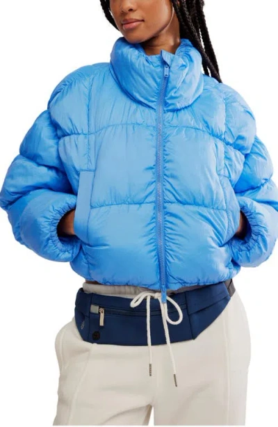 Free People In A Bubble Puffer Jacket In Blue