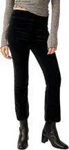 Free People In My Feelings Stretch Velveteen Crop Bootcut Jeans In Black