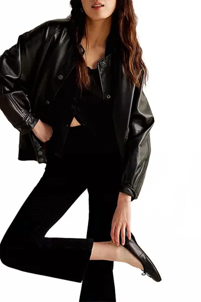 Free People In My Feelings Crop Bootleg Pant In Black