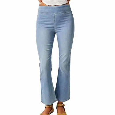 Free People In My Feelings Cropped Flare Jeans In Bermondsey Blue In Multi
