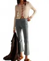Free People In My Feelings Velvet Crop Slim Flare Pants In Steel Sea In Gray