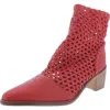 Free People In The Loop Womens Woven Leather Ankle Boots In Red