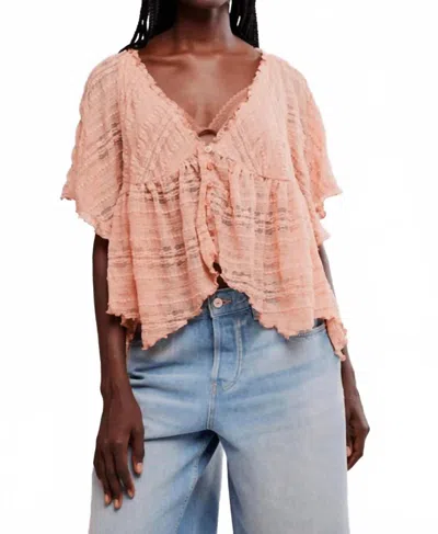 Free People In Your Dreams Lace Top In Coral Kiss In Pink