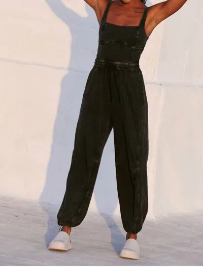 Free People Fp Movement Inbound Stretch Cotton Jumpsuit In Black