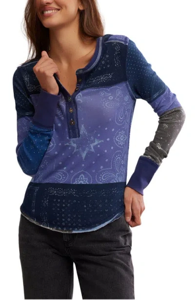 Free People Indie Patchwork Print Cotton T-shirt In Animal Print