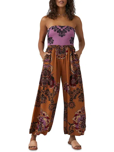 Free People Indio Womens Cotton Boho Jumpsuit In Multi