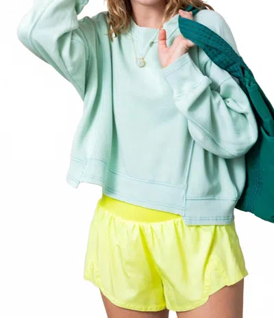 Free People Intercept Boxy Pullover In Sea Storm In Green