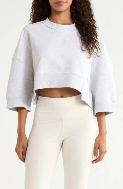 Free People Intercept Cotton Blend Crop Sweatshirt In Multi