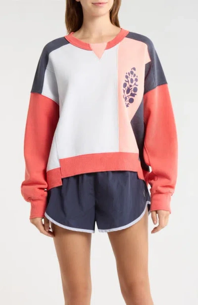 Free People Intercept Logo Crewneck Sweatshirt In Pink