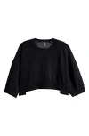 Free People Intercept Pull Crop Raglan Sweatshirt In Black