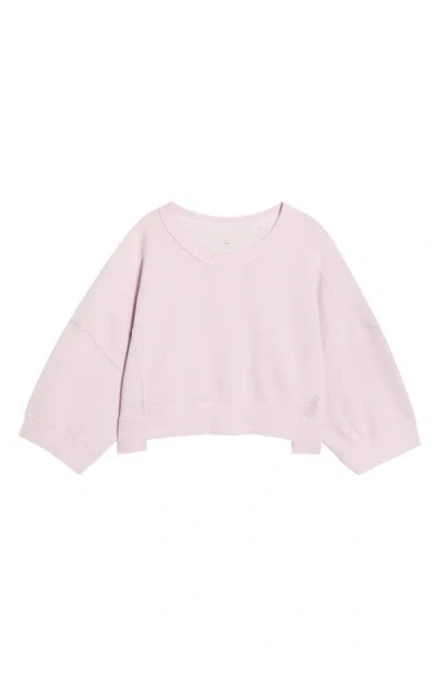 Free People Intercept Pull Crop Raglan Sweatshirt In Pink