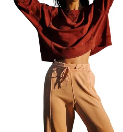 Free People Intercept Pullover Sweater In Nutshell In Burgundy