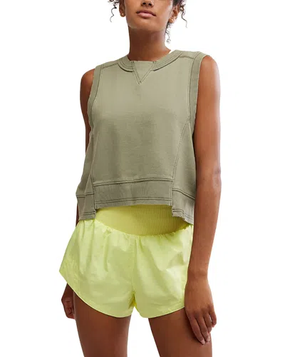 Free People Intercept Sleeveless Sweatshirt In Sage Stone