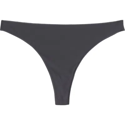 Free People Intimately Fp Collagen Yarn Thong In Grey