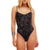 Free People Intimately Fp Floral Mesh Bodysuit In Black Bows Combo