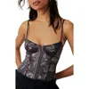 Free People Intimately Fp Floral Mesh Bodysuit In Chocolate Merlot Com