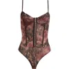 Free People Intimately Fp Floral Mesh Bodysuit In Black Combo