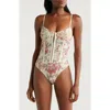 Free People Intimately Fp Floral Mesh Bodysuit In Vintage Combo