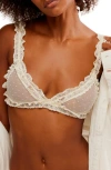 Free People Intimately Fp Heart To Heart Dotted Mesh Bralette In Ivory