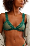 Free People Intimately Fp Heart To Heart Dotted Mesh Bralette In Green