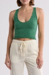 Free People Intimately Fp Here For You Racerback Crop Tank In Blue Green