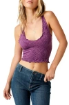 Free People Intimately Fp Here For You Racerback Crop Tank In Grape Juice