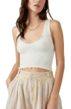 Free People Intimately Fp Here For You Racerback Crop Tank In Ivory