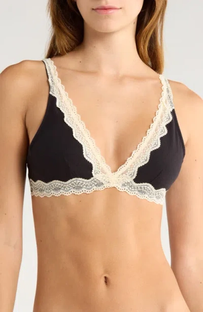 Free People Intimately Fp Oh My Darling Plunge Bralette In Black