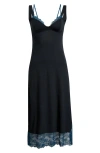 Free People Intimately Fp Party Crasher Midi Slipdress In Black Combo