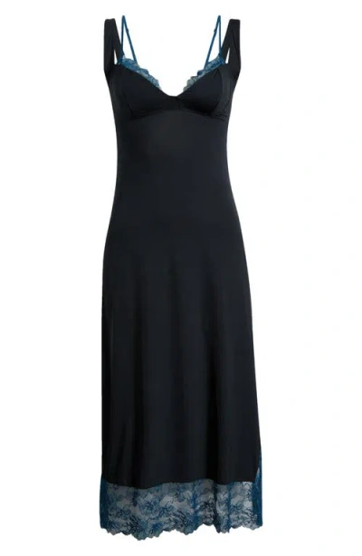 Free People Intimately Fp Party Crasher Midi Slipdress In Black Combo