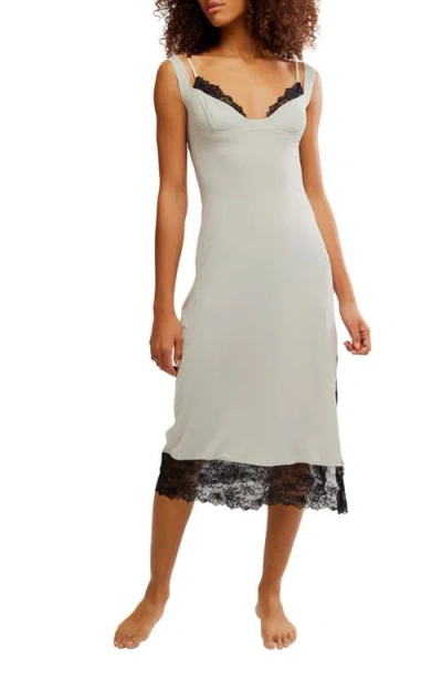 Free People Intimately Fp Party Crasher Midi Slipdress In Smoke Grey