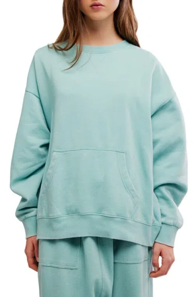 Free People Intimately Fp Slow It Down Oversize Cotton Blend Sweatshirt In Blue