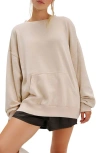 Free People Intimately Fp Slow It Down Oversize Cotton Blend Sweatshirt In White