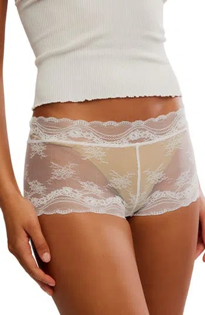 Free People Intimately Fp Spring Fever Sheer Lace Boyshort Briefs In White