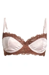 Free People Intimately Fp Spring Fling Lace & Jacquard Underwire Bra In Mauve Chalk