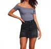 Free People Intimately Moulin Ruched Off The Shoulder Crop Top In Blue In Blue
