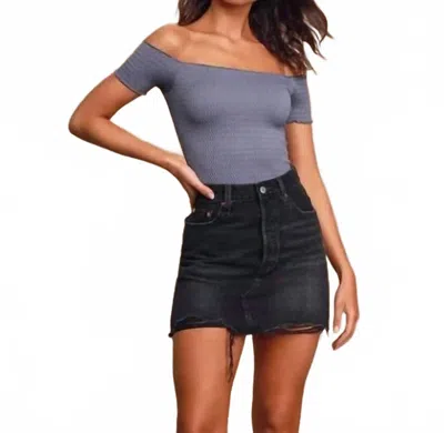 Free People Intimately Moulin Ruched Off The Shoulder Crop Top In Blue