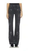 Free People Irie Embellished Bootcut Jeans In Black