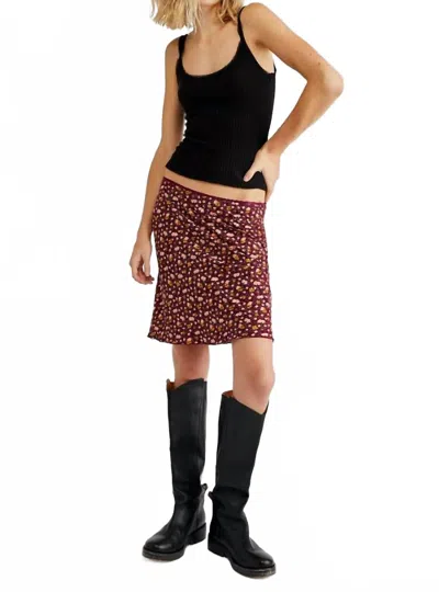 Free People Irl Mini Skirt In Plum Combo In Multi
