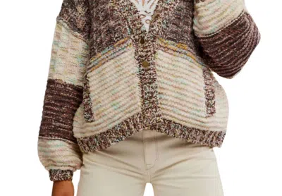 Free People Isabella Colorblock Cardigan In Moonbeam Combo In Multi