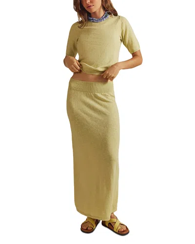 Free People Isabella Sweater Skirt Set In Yellow