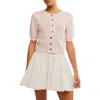Free People Isla Elbow Sleeve Wool & Cashmere Blend Cardigan In Pale Pink