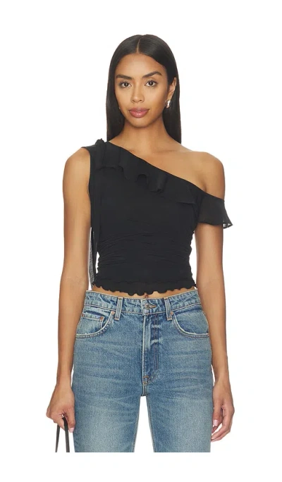 Free People Isla One Shoulder Top In Black